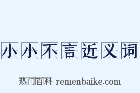 小小不言近义词是什么意思的图片
